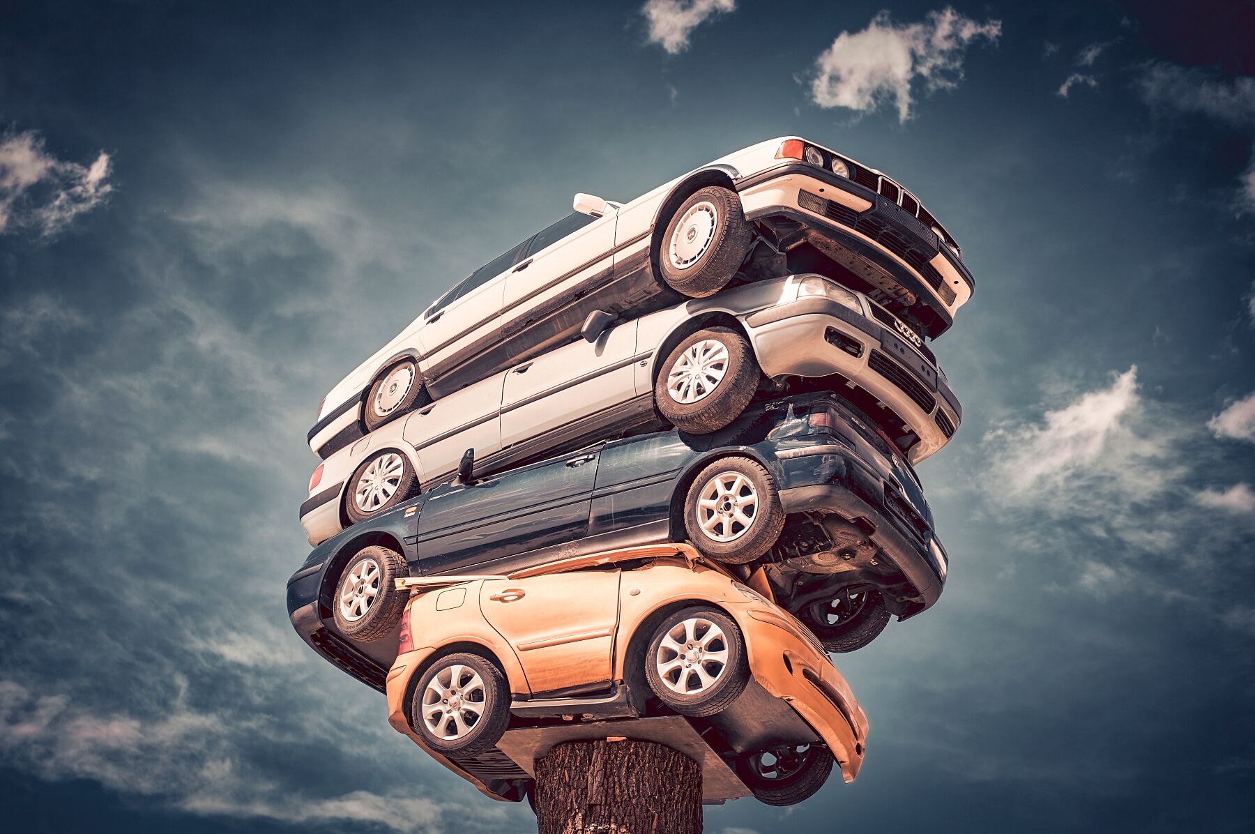 Stacked German Cars